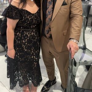 City Chic Black Lace One Shoulder Dress